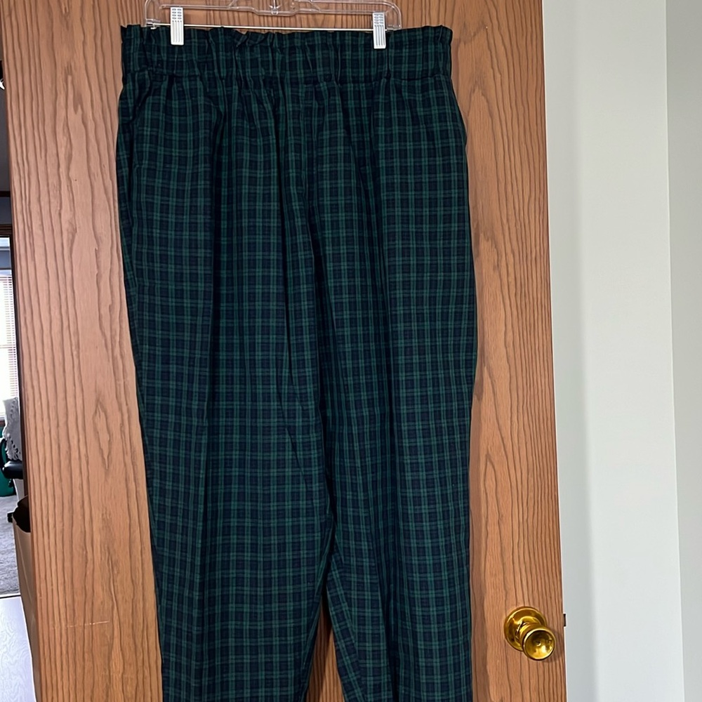 SHEIN tartan plaid, elastic waistband, ankle pants